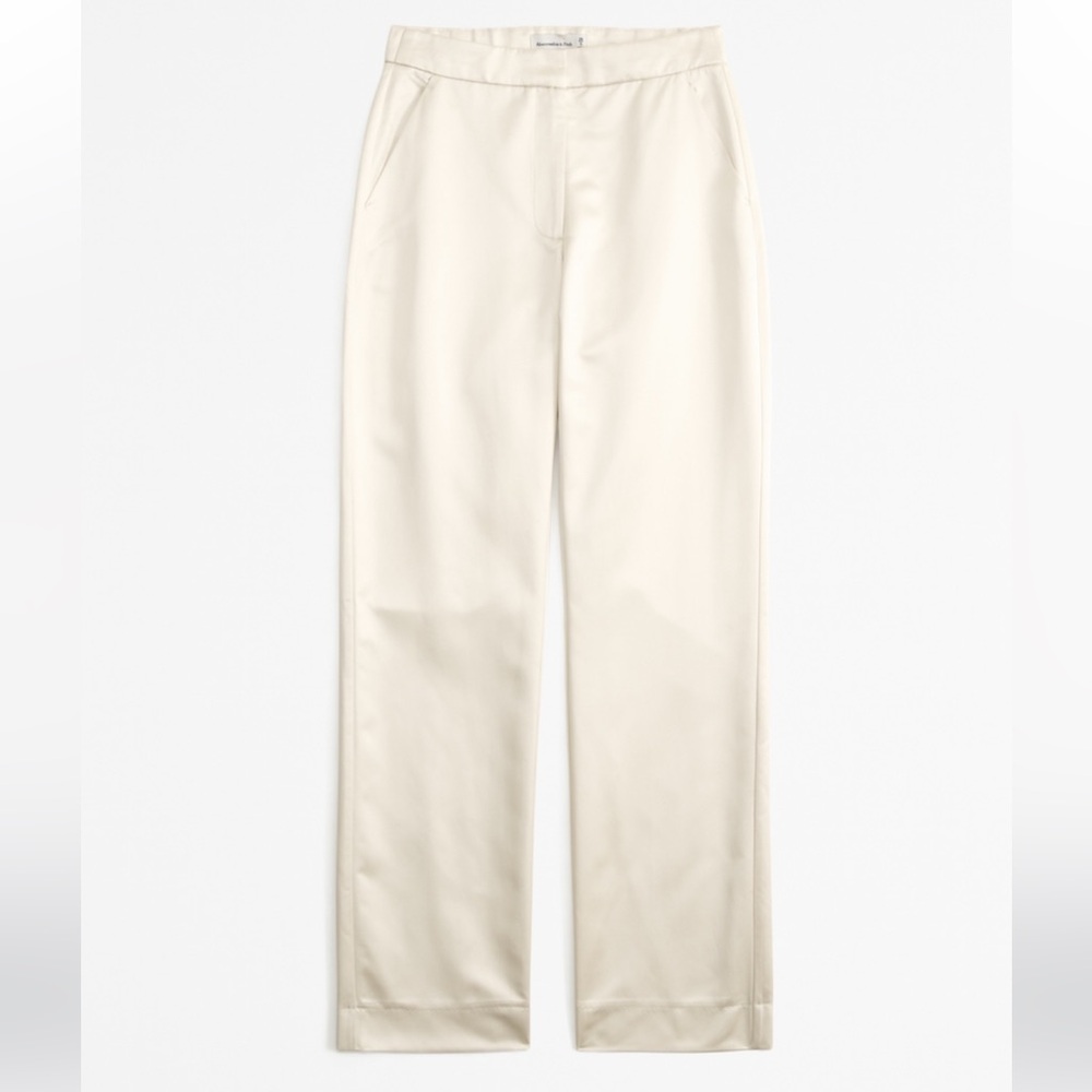 Abercrombie & Fitch Cream Straight Leg Pants